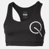 Czarny stanik sportowy TEQERS™ z logo Q zapewniający wsparcie i styl