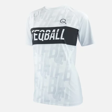 Koszulka sportowa TEQBALL™ w kolorach pomarańczowa, czarna, biała - idealna dla kobit