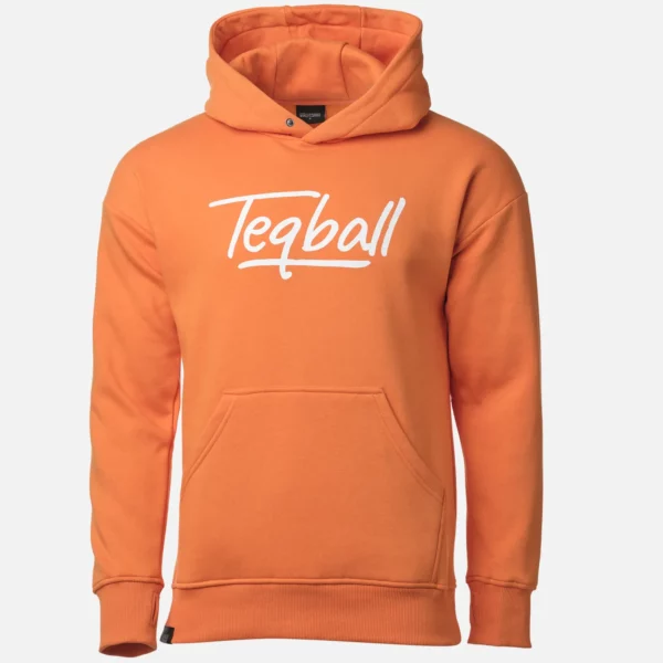 Pomarańczowa bluza sportowa męska TEQBALL™ z logo, idealna dla aktywnych.