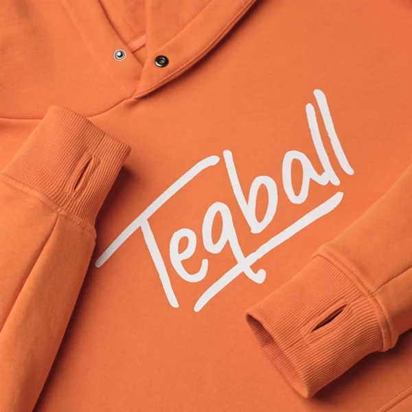 Pomarańczowa bluza sportowa męska TEQBALL™ z logo, idealna dla aktywnych.